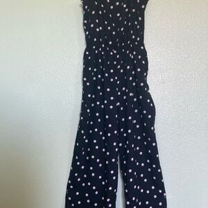Navy and White Polka Dot Jumpsuit